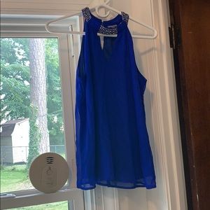 Royal blue Chiffon shirt